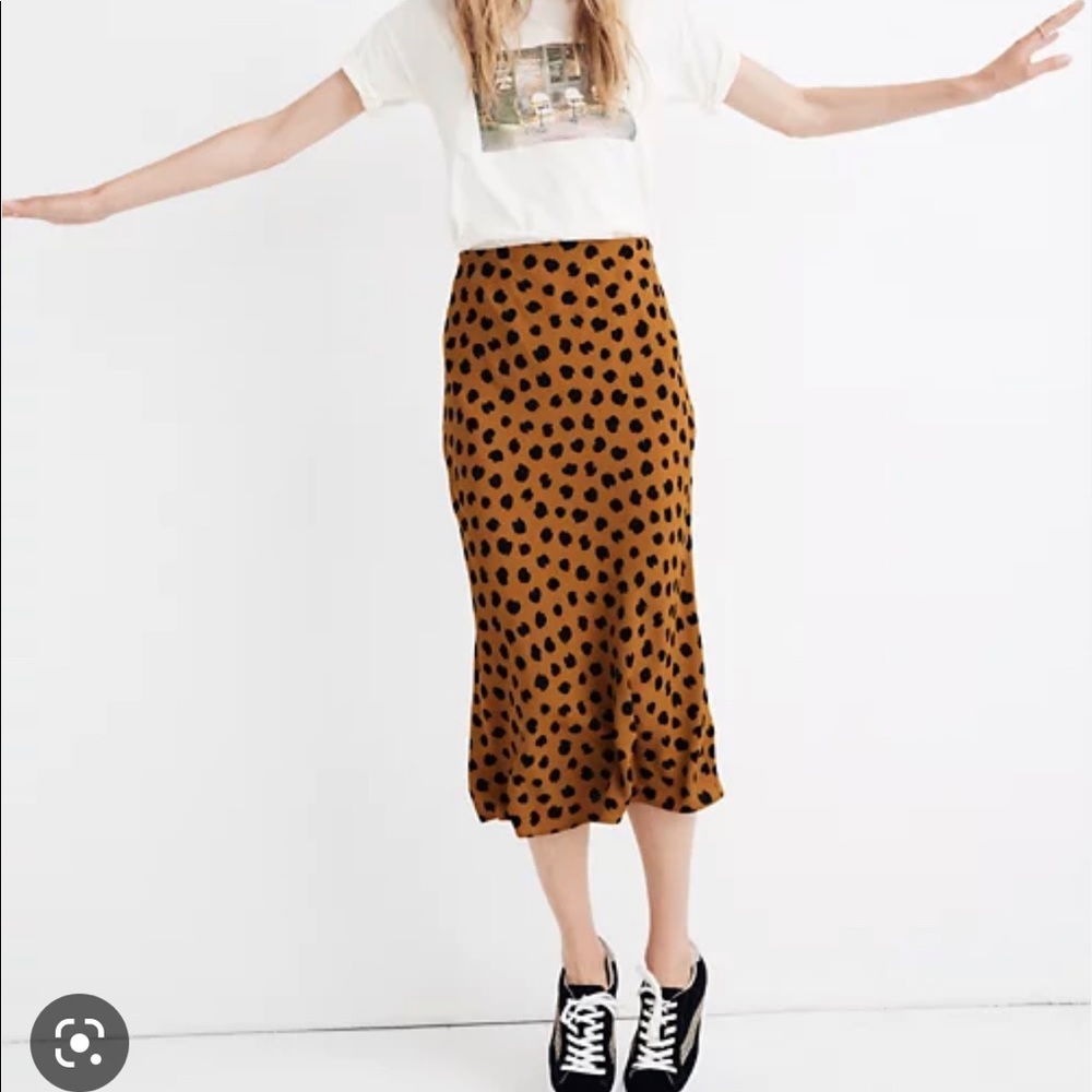 NWT Madewell midi slip skirt in painted spots